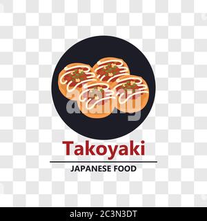 takoyaki icona giapponese cibo isolato su sfondo trasparente. illustrazione vettoriale Illustrazione Vettoriale