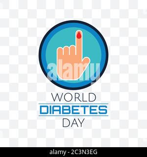 giornata mondiale del diabete isolato su sfondo trasparente. illustrazione vettoriale Illustrazione Vettoriale