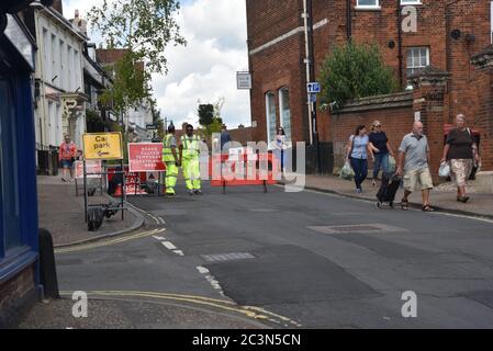 Misure di sicurezza in Wymondham Foto Stock