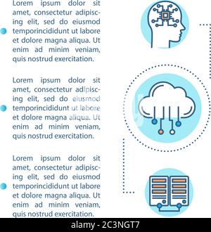 Icona del concetto di implementazione dell'intelligenza artificiale con testo Illustrazione Vettoriale