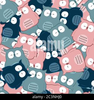 Il gufo Seamless pattern. Illustrazione Vettoriale