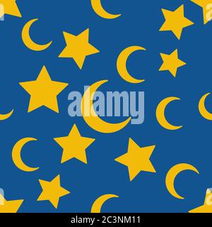 stelle e mezzaluna vettore di disegno modello di luna Illustrazione Vettoriale