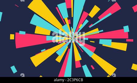 illustrazione vettoriale di sfondo astratto colorato in forma di cerchio concentrico illustrazione di blocco colorato cerchio. tecnologia universale jo colorato Illustrazione Vettoriale