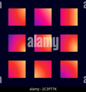 Sfondo mesh sfumato astratto impostato in colori arcobaleno brillanti. Modello di banner colorato e liscio. Illustrazione vettoriale a colori morbidi facilmente modificabile Illustrazione Vettoriale