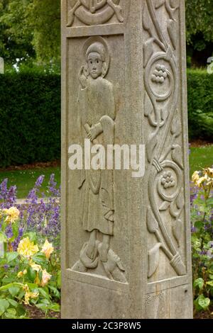 Aberlady Cross una Croce Anglo-Sassone ricostruita, Lothian orientale, Scozia Foto Stock