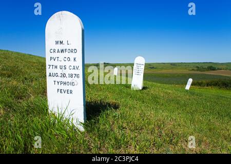 Il cimitero di Post in Fort Lincoln parco statale, Mandan, il Dakota del Nord, STATI UNITI D'AMERICA Foto Stock