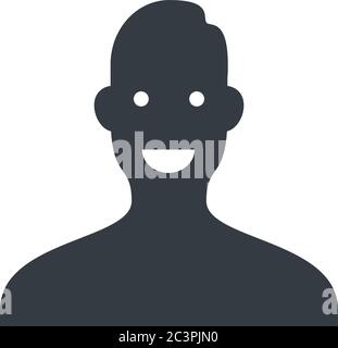 Immagine piatta isolata dell'icona del vettore Avatar utente Illustrazione Vettoriale