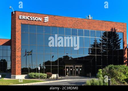 Kanata, Canada - 16 giugno 2020: La società svedese Ericsson sta per contribuire alla costruzione della rete wireless 5G del Canada e ha recentemente firmato 5G t. Foto Stock