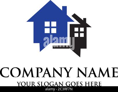 Home parlare disegni logo, real estate template logo Illustrazione Vettoriale