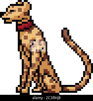 vettore pixel art leopard cartoon isolato Illustrazione Vettoriale