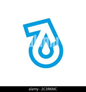 aggiorna freccia goccia blu acqua semplice vettore logo Illustrazione Vettoriale