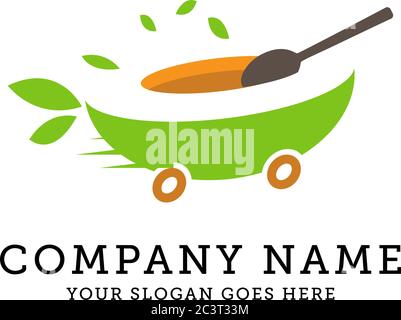 Disegni sani del logo del fast food, buona illustrazione vettoriale del logo del cibo Illustrazione Vettoriale