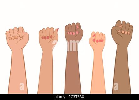 Concetto di diritti umani, tolleranza e figura di peace.Vector. Illustrazione Vettoriale