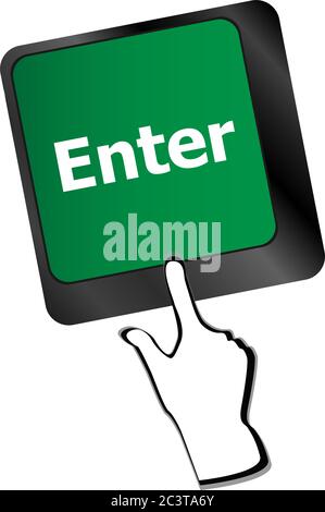 Messaggio sulla tastiera il tasto invio, per supporto online concetti. Foto Stock