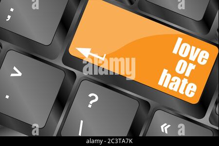 Amore o odio relazioni impressioni di comunicazione delle valutazioni recensioni tastiera del computer chiave, Foto Stock