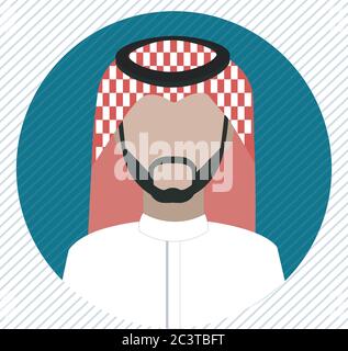 Un'icona dell'uomo Saudita che indossa shemagh e un thobe Illustrazione Vettoriale