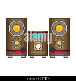 Music Center Flat Vector Illustrazione Vettoriale