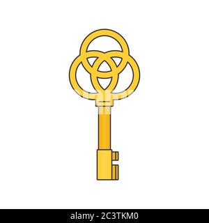 Vettore piatto chiave vintage Illustrazione Vettoriale