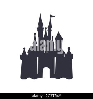 logo castello icona modello di disegno vettoriale illustrazione - vettore Illustrazione Vettoriale