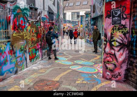 Graffiti Street nel centro di Gand. Foto di Ghent di Pep Masip. Foto Stock