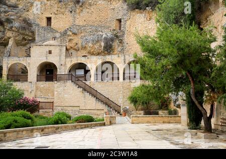 Monastero Santo di Agios Neophytos vicino al villaggio di Tala a Cipro Foto Stock