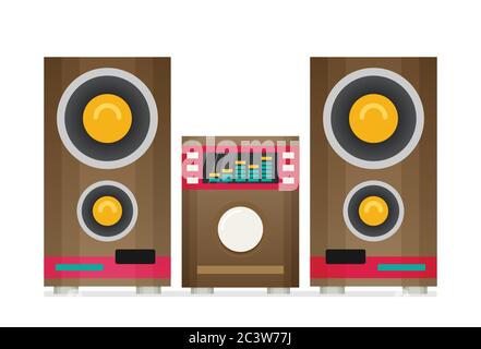 Music Center Flat Vector Illustrazione Vettoriale