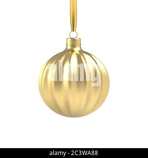 Giocattolo realistico oro albero di Natale sotto forma di spirale. Illustrazione Vettoriale