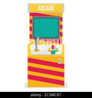 Macchina arcade retrò. Illustrazione vettoriale di stile piatto. Illustrazione Vettoriale