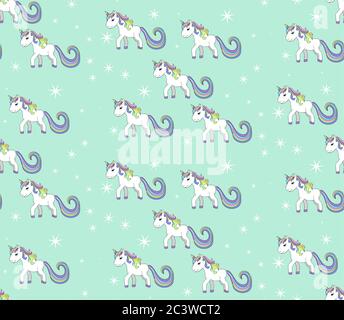 Modello senza cuciture con unicorns Illustrazione Vettoriale