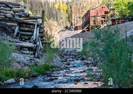 Vecchia miniera d'argento sul circuito di Bachelor in Creede Colorado Foto Stock