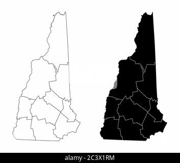 Mappe della contea del New Hampshire Illustrazione Vettoriale