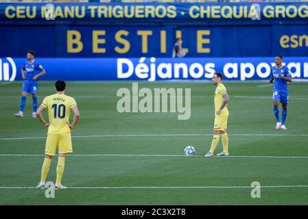 CALCIO - VILLAREAL VS SEVILLA Fernando, Alcacer, Iborra in azione durante la Lega di spagna, la Liga, partita di calcio tra Villareal e Siviglia il 22 giugno 2020 allo stadio Ceramica di Valencia, Spagna. Foto: Xisco Navarro Credit: CORDON PRESS/Alamy Live News Foto Stock