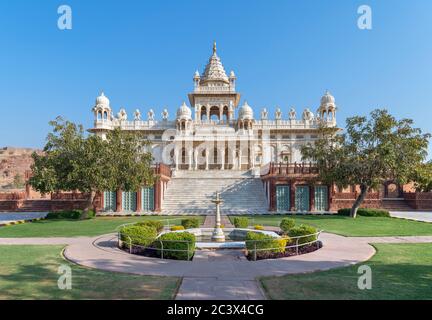 Jaswant Thada, un cenotaph appena fuori della città di Jodhpur, Rajasthan, India Foto Stock