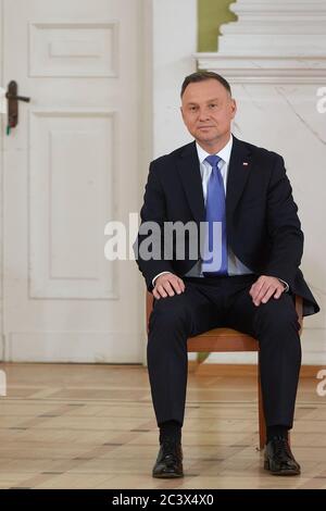 Varsavia, Mazoviano, Polonia. 22 Giugno 2020. Il Presidente della Repubblica di Polonia ANDRZEJ DUDA ha firmato un accordo con il Consiglio Nazionale dell'Agricoltura Chambers.in la foto: ANDRZEJ DUDA Credit: Hubert Mathis/ZUMA Wire/Alamy Live News Foto Stock