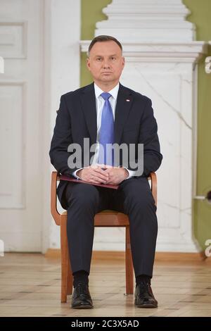 Varsavia, Mazoviano, Polonia. 22 Giugno 2020. Il Presidente della Repubblica di Polonia ANDRZEJ DUDA ha firmato un accordo con il Consiglio Nazionale dell'Agricoltura Chambers.in la foto: ANDRZEJ DUDA Credit: Hubert Mathis/ZUMA Wire/Alamy Live News Foto Stock