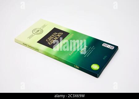 Green & Black's Velvet Mint Dark Chocolate Bar Foto Stock