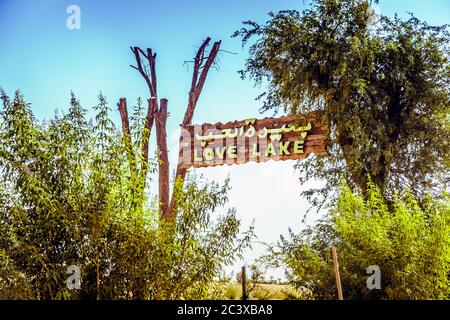 Love Lake Dubai luoghi romantici da visitare a Dubai Emirati Arabi Uniti Foto Stock