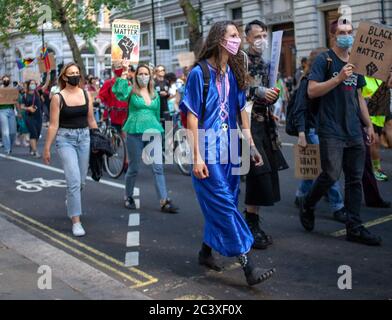 Protesta transgender BLM a Londra, Regno Unito Foto Stock