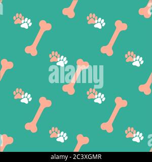 Ossa e Paw stampa il motivo senza giunture degli animali domestici Illustrazione Vettoriale