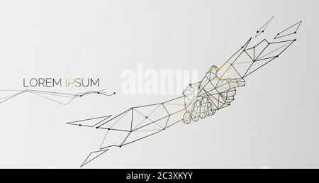 Illustrazione di due mani umane che si tengono strette Illustrazione Vettoriale