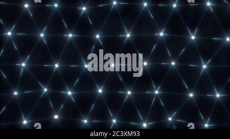 Tecnologia Blockchain rete Mesh Light Grid Plexus comunicazione - Abstract background Texture Foto Stock