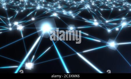 Connected Blockchain Network Data Cubes Banking Technology Concept - Abstract background Texture Foto Stock