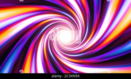 Fast Color Vortex Swirling spiral in Abstract Psychedelic Tunnel - Abstract background Texture Foto Stock