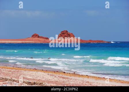 La spiaggia di Dihamri sulla splendida isola di Socotra, Yemen, Africa Foto Stock