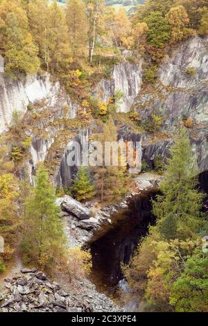 In disuso miniera di ardesia a Hodge ha vicino, Cumbria, Regno Unito Foto Stock