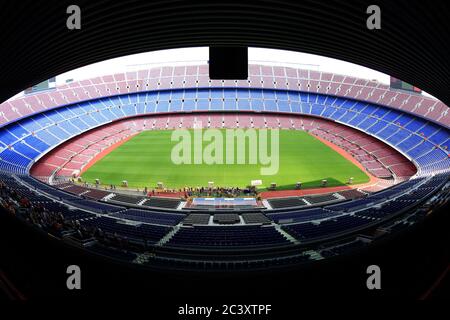 Stadio di calcio Camp Nou a Barcellona, Catalogna, Spagna Foto Stock