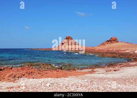 La spiaggia di Dihamri sulla splendida isola di Socotra, Yemen, Africa Foto Stock