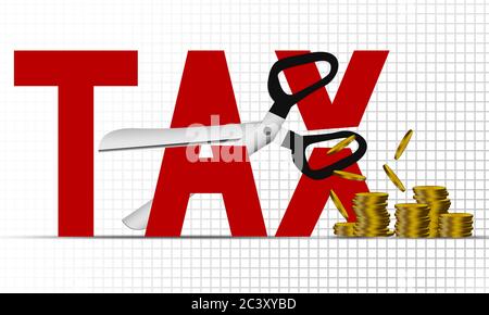 Immagine fiscale tagliata isolata su sfondo bianco, rendering 3d Foto Stock