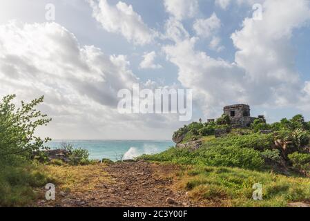 Le rovine maya di Tulum Messico Foto Stock