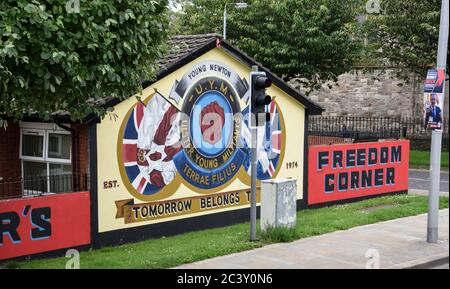 Freedom Corner, Belfast, Irlanda del Nord, Regno Unito Foto Stock